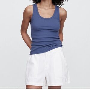 GAP Factory Blue Fitted Sleeveless Tank Top